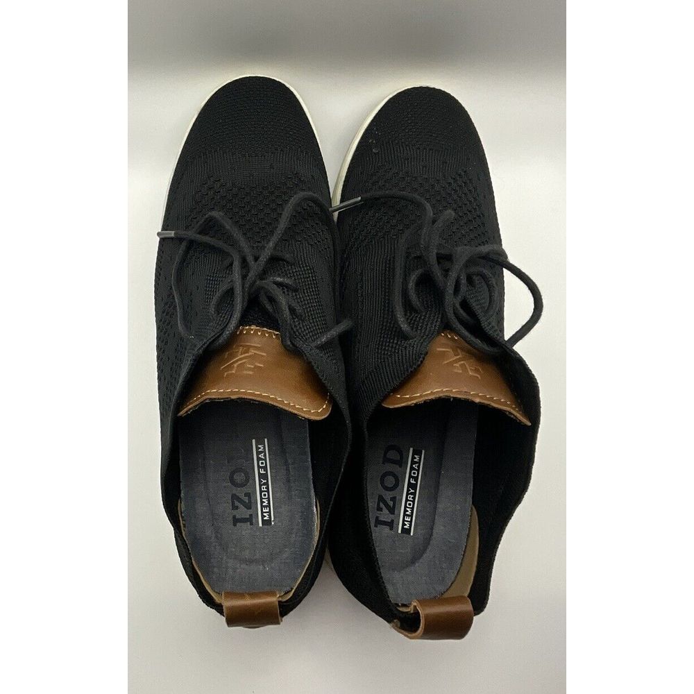 IZOD Breeze Oxford Casual Shoes for Men, Memory Foam Canvas BLACK - Picture 3 of 11